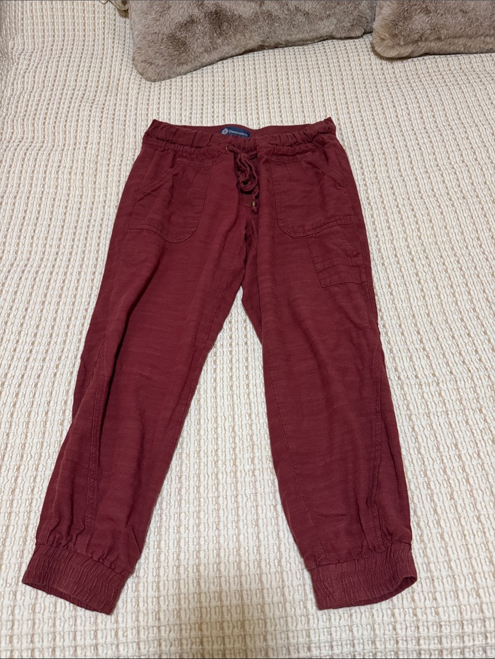 Democracy Maroon Drawstring Waist Casual Pants
